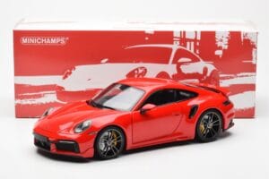 Porsche 911 992 Turbo S Sport Design Röd Minichamps 1:18 113069078 Metall — bild 8 av 8