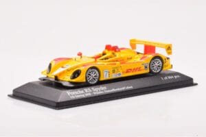 Porsche RS Spyder LMP2 #7 R. Dumas / T. Bernhard / E. Collard Sebring 12 Hours Winners 2008 Minichamps 1:43 400086807 Metall — bild 2 av 4