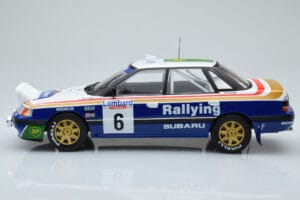 Subaru Legacy RS Night Version #6 M. Alen / I. Kivimaki RAC Rally 1991 IXO 1:18 18RMC080A Metall — bild 3 av 6