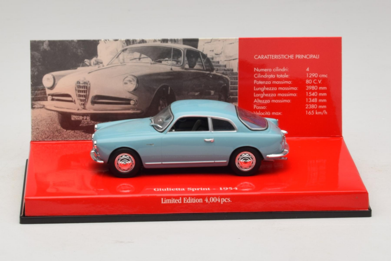 Alfa Romeo Giulietta Sprint Ljusblå Minichamps 1:43 403120403 Metall