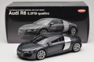 Audi R8 5.2 FSI Quattro Daytona Grey Kyosho 1:18 09216DG Metall — bild 7 av 7