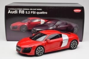 Audi R8 V10 Brilliant Röd Kyosho 1:18 09216RR Metall — bild 8 av 8
