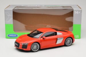 Audi R8 V10 Röd Welly 1:18 18052W Metall — bild 8 av 8