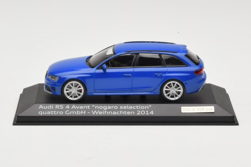 Audi RS4 B8 Avant Nogaro Blue Julurval 2014 Minichamps 1:43 AUDI003 Metall