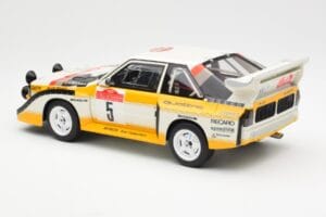 Audi Sport Quattro S1 #5 W. Rohrl / C. Geistdorfer Rally Sanremo Winner 1985 AUTOart 1:18 88503 Komposit — bild 7 av 8