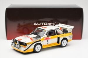 Audi Sport Quattro S1 #5 W. Rohrl / C. Geistdorfer Rally Sanremo Winner 1985 AUTOart 1:18 88503 Komposit — bild 8 av 8