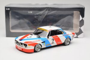 BMW 3.0 CSL E9 #2 Luigi Racing A. de Fierlant / P. Xhenceval Winners 24 Hours of Spa 1975 Minichamps 1:18 155752602 Metall — bild 6 av 6