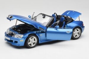 BMW Z3 E36 M Roadster Estoril Blue Bburago 1:18 3349-M1 Metall — bild 2 av 8