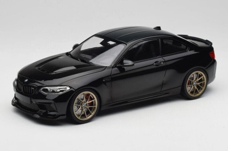 BMW M2 CS F87 Svart Metallic Med Guldfälgar Minichamps 1:18 155021021 Metall