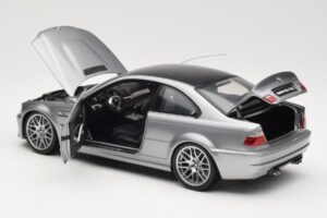 BMW M3 E46 CSL Silver Kyosho 1:18 08506S Metall — bild 5 av 8