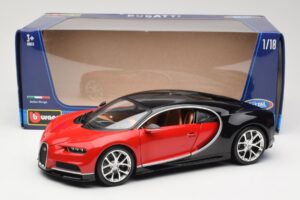 Bugatti Chiron Svart & Röd Bburago 1:18 18-11040 Metall — bild 8 av 8