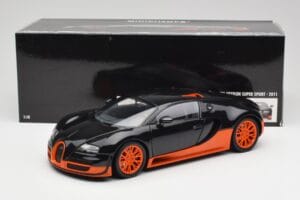 Bugatti Veyron Super Sport World Record Edition Carbon & Orange Minichamps 1:18 100110840 Metall — bild 8 av 8