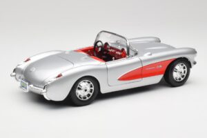 Chevrolet Corvette C1 Silver & Röd Bburago 1:18 3024-M1 Metall — bild 3 av 8
