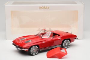 Chevrolet Corvette C2 Sting Ray Cabriolet Riverside Red Norev 1:18 189056 Metall — bild 6 av 6