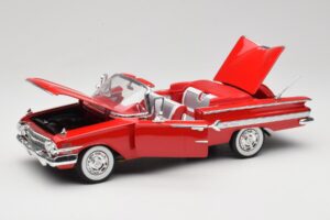 Chevrolet Impala Cabriolet Röd Welly 1:18 9864W Metall — bild 2 av 8