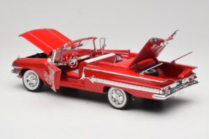 Chevrolet Impala Cabriolet Röd Welly 1:18 9864W Metall — bild 5 av 8