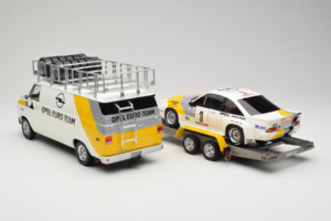 Opel Manta 400 Group B Rally Tour de Corse 1984 Med Chevrolet G30 Servicebuss Otto 1:18 OT491 Resin — bild 2 av 13