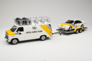 Opel Manta 400 Group B Rally Tour de Corse 1984 Med Chevrolet G30 Servicebuss Otto 1:18 OT491 Resin — bild 3 av 13
