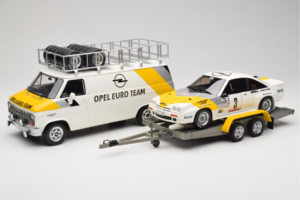 Opel Manta 400 Group B Rally Tour de Corse 1984 Med Chevrolet G30 Servicebuss Otto 1:18 OT491 Resin