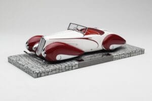 Delahaye Type 135 M Cabriolet Vit Röd Minichamps 1:18 107116161 Resin