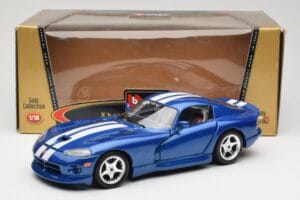 Dodge Viper GTS SR II Blå med Vita Ränder Bburago 1:18 3330 Metall — bild 8 av 8