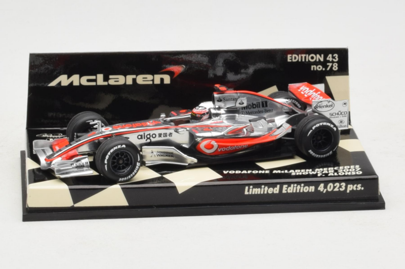 McLaren MP4-22 Mercedes #1 F. Alonso Vodafone McLaren Showcar F1 2007 Minichamps 1:43 530074371 Metall