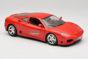 Ferrari 360 Modena Energizer Röd Bburago 1:18 3358-P3 Metall — bild 6 av 8