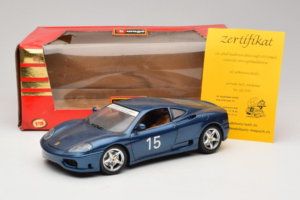 Ferrari 360 Modena #15 Limiterad Upplaga Blå Metallic Bburago 1:18 3358-F1 Metall — bild 8 av 8