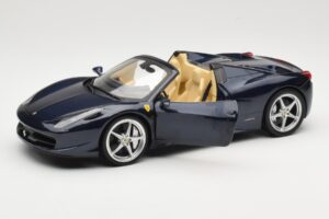 Ferrari 458 Italia Spider Dark Blue Metallic Hot Wheels 1:18 X5529 Metall — bild 2 av 8