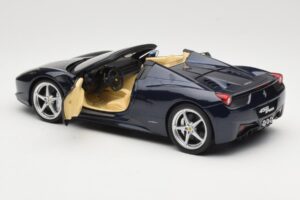 Ferrari 458 Italia Spider Dark Blue Metallic Hot Wheels 1:18 X5529 Metall — bild 5 av 8