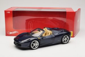 Ferrari 458 Italia Spider Dark Blue Metallic Hot Wheels 1:18 X5529 Metall — bild 8 av 8