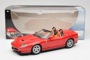 Ferrari 550 Barchetta Pininfarina Röd Bburago 1:18 327660 Metall — bild 8 av 8