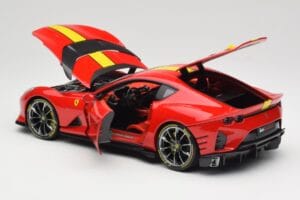 Ferrari 812 Competizione Rosso Corsa Med Gula Ränder Bburago 1:18 18-16915 Metall — bild 5 av 8