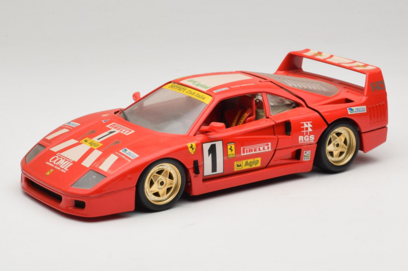Ferrari F40 Evoluzione #1 Pirelli Röd 1992 Bburago 1:18 3042-P1 Metall