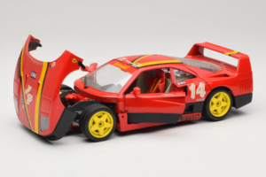 Ferrari F40 Evoluzione #14 L. Dalla Noce H&R Röd med Gula Hjul 1992 Bburago 1:18 3042-H1 Metall — bild 2 av 8
