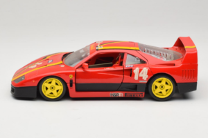 Ferrari F40 Evoluzione #14 L. Dalla Noce H&R Röd med Gula Hjul 1992 Bburago 1:18 3042-H1 Metall — bild 4 av 8