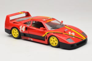 Ferrari F40 Evoluzione #14 L. Dalla Noce H&R Röd med Gula Hjul 1992 Bburago 1:18 3042-H1 Metall — bild 6 av 8