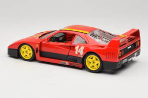 Ferrari F40 Evoluzione #14 L. Dalla Noce H&R Röd med Gula Hjul 1992 Bburago 1:18 3042-H1 Metall — bild 7 av 8