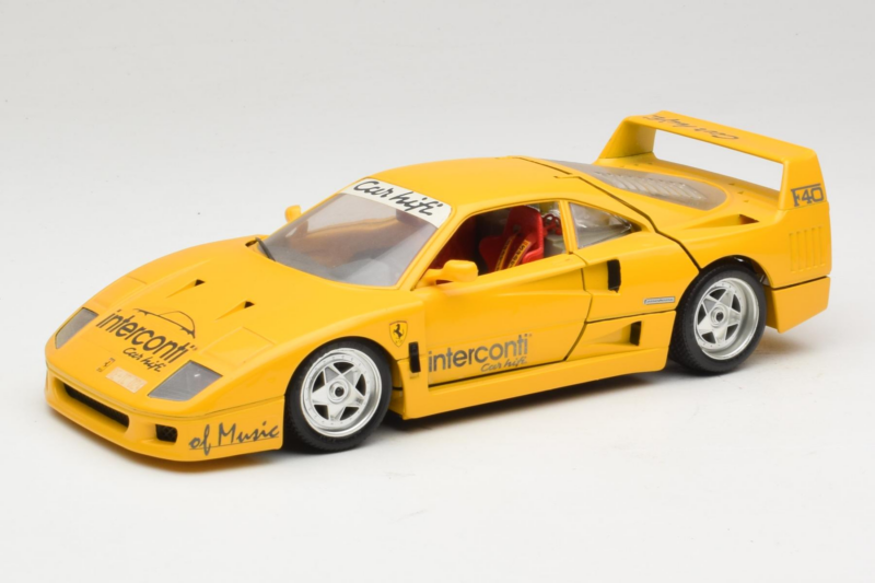Ferrari F40 Interconti Car HiFi Gul Bburago 1:18 3032-I1 Metall