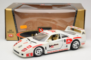 Ferrari F40 Kart-o-Mania Vit Bburago 1:18 3332-W3 Metall — bild 8 av 8