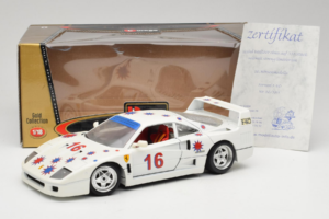 Ferrari F40 #16 Borsenmodells Vit Limited Edition 333 pcs 1987 Bburago 1:18 3332-W1 Metall — bild 8 av 8