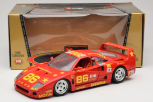 Ferrari F40 LM #86 Ch. Pozzi IMSA 24 Hours of Le Mans 1985 Röd Bburago 1:18 3332-P6 Metall — bild 8 av 8