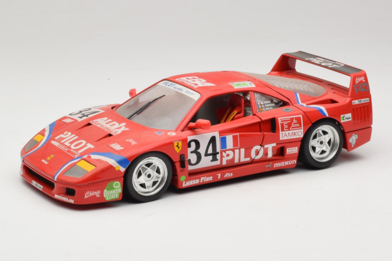 Ferrari F40 LM Pilot #34 Ferte / Thavenin / Palau 24 Hours of Le Mans 1995 Röd Bburago 1:18 3032-P3 Metall