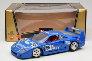 Ferrari F40 Pilot #56 Blå Bburago 1:18 3332-BL1 Metall — bild 8 av 8