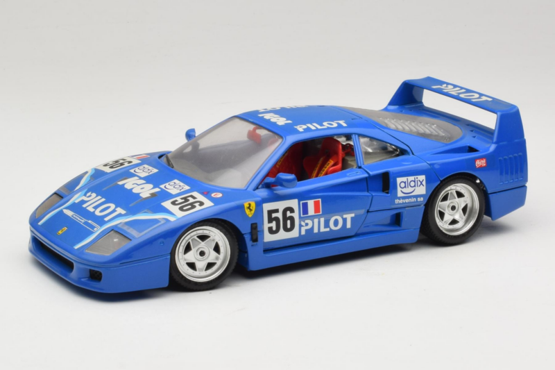 Ferrari F40 Pilot #56 Blå Bburago 1:18 3332-BL1 Metall
