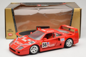Ferrari F40 #56 Pilot Röd 1987 Bburago 1:18 3332-P2 Metall — bild 8 av 8