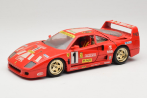 Ferrari F40 Evoluzione #1 Pirelli Agip Röd med Guldiga Hjul 1992 Bburago 1:18 3042-P2 Metall