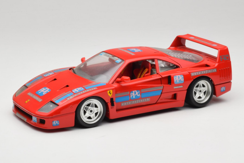Ferrari F40 PPG Auto Refinish Röd Bburago 1:18 3332-P1 Metall