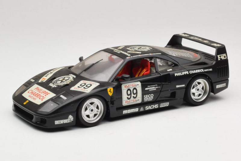 Ferrari F40 Seco #99 Lesseps / Charriol / Balandras Svart Bburago 1:18 3032-B3 Metall