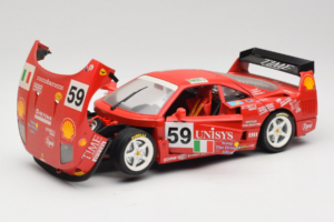 Ferrari F40 LM Unisys #59 Ota / P. Nappi / R. Donovan 24 Hours of Le Mans 1996 Bburago 1:18 3032-U1 Metall — bild 2 av 8